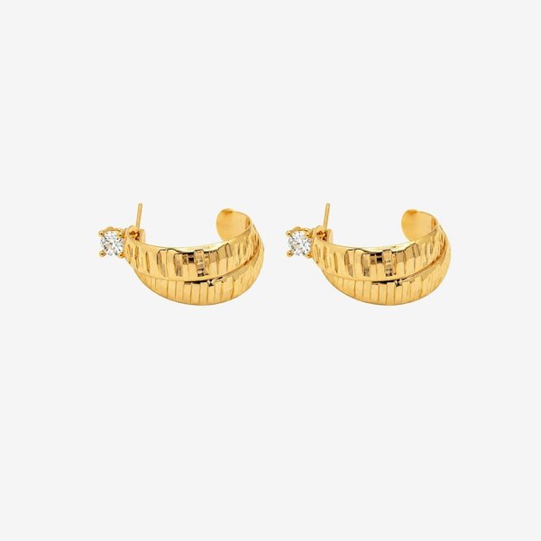 Uchi & Soto Kin Stone Sculptural Hoop Earrings