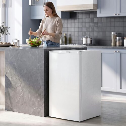 HOMCOM 85L Mini Freezer Countertop, Compact Upright Freezer, White