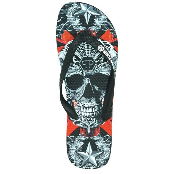 Philipp Plein Skull Flip Flops - Black