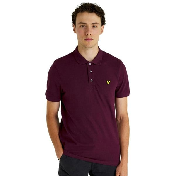 Lyle & Scott Branded Chest Logo Polo Shirt - Burgundy