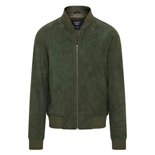 Infinity Leather Mens Soft Goat Suede MA-1 Varsity Bomber Jacket  - Dalian