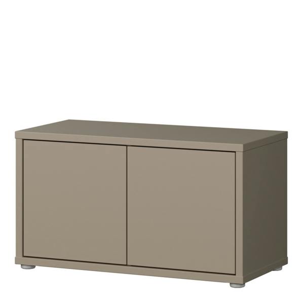 Furniture To Go Alice Springs Bench with 2 Doors Push-to-Open in Taupe