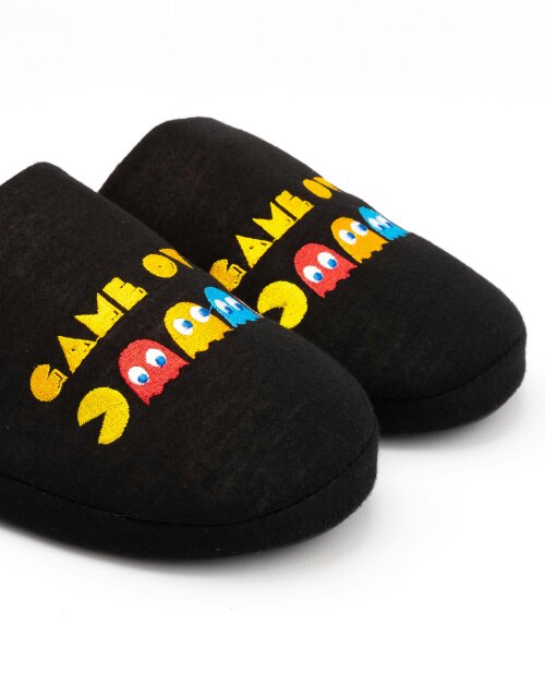 Pacman Mens Black Mule Slippers [dis]