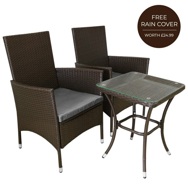 Jardi Rattan Bistro Set Brown