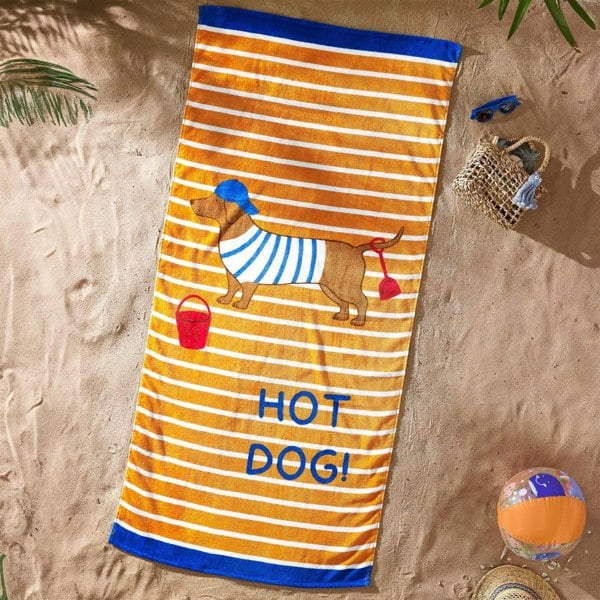 Catherine Lansfield Hot Dog Orange Beach Towel