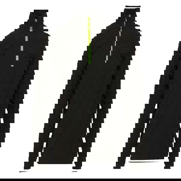 Regatta Professional Mens Half Zip Fleece Top - Black/Lime Green