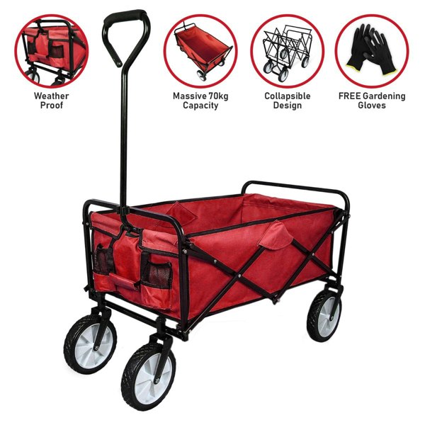 Monstershop Foldable Garden Cart Red