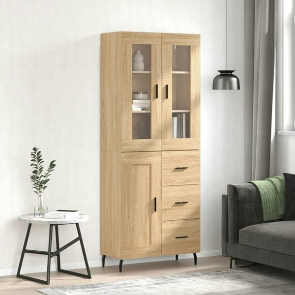 Berkfield Highboard Sonoma Oak 69.5x34x180 cm Engineered Wood