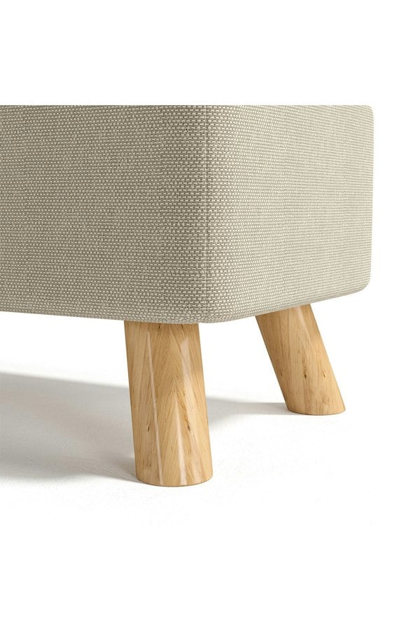 Living and Home 57cm W Beige Rectangular Tofu-shaped Footstool