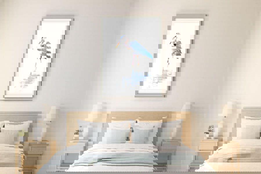 Great blue heron bedroom wall print