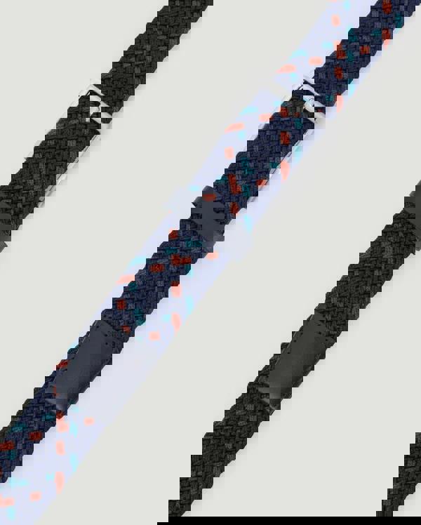 Larsson & Co Navy, Red & Teal Woven Casual Stretch Belt