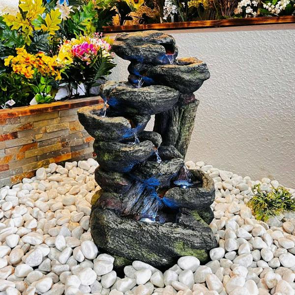 Tranquillity Water Features Harmony Rock Cascade Rock Effect Solar Water Feature