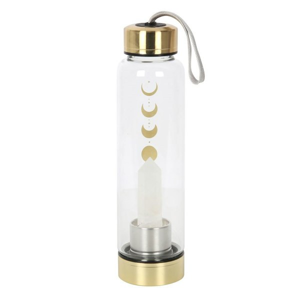 Something Different Moon Phases Quartz Water Bottle - Clear/Gold