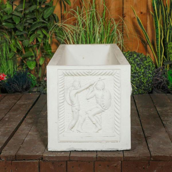Gladiator Design White Stone Planter Trough 