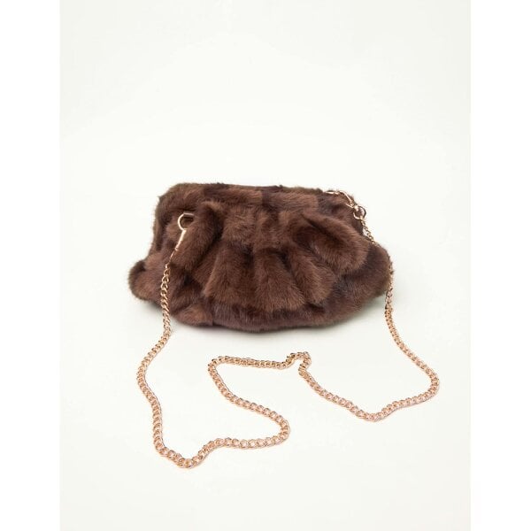 Blue Vanilla Faux Fur Chain Strap Shoulder Bag