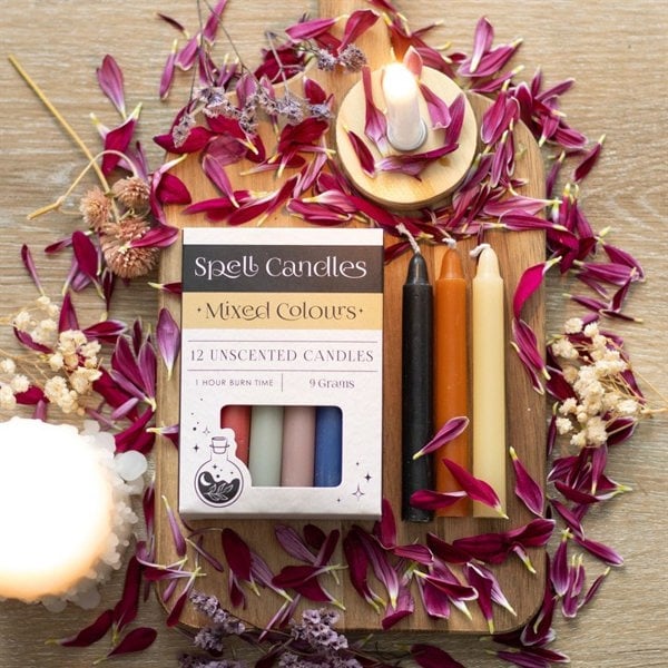 Serano Pack of 12 Mixed Colour Spell Candles