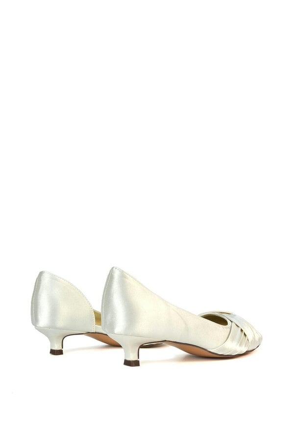 XY LONDON Pointed Toe Kitten Low Heel Classic Bridal Shoe Pumps