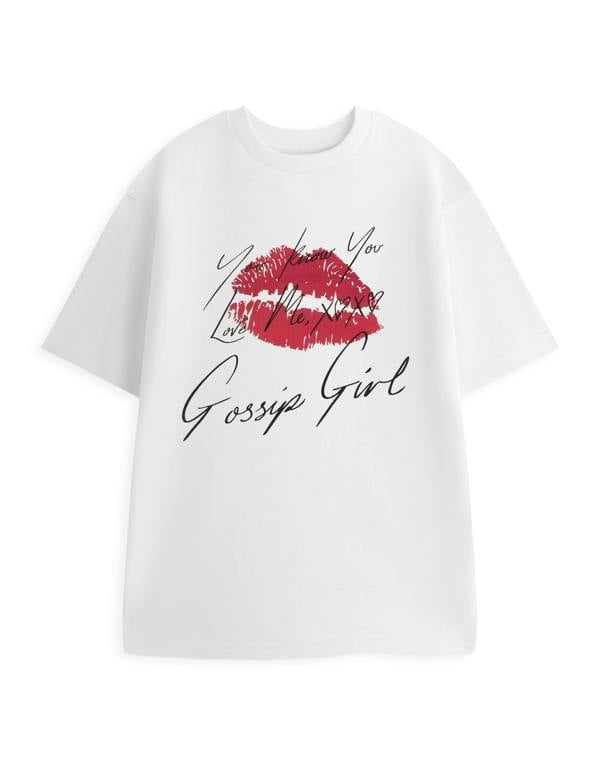 Gossip Girl Womens White You know you love me tee Short Sleeved T-Shirt