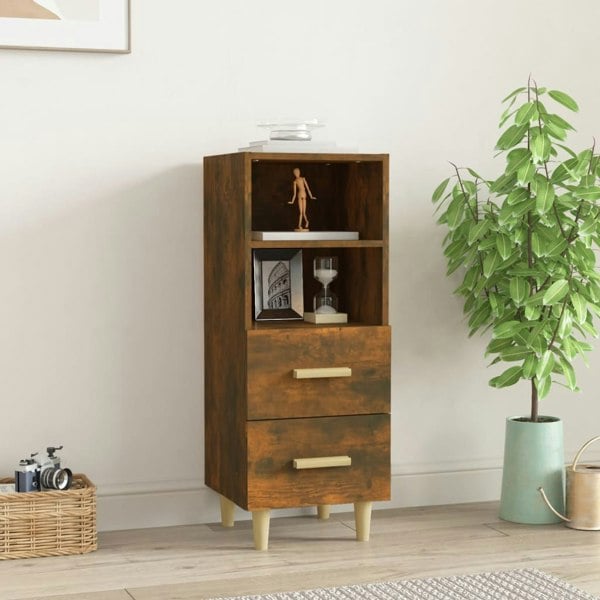 Berkfield Sideboard Smoked Oak 34.5x34x90 cm Engineered Wood