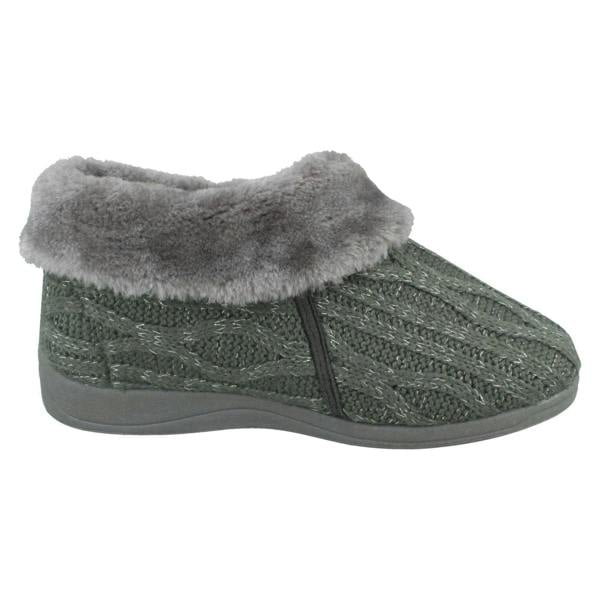 Rose Bank Ladies Rose Bank Memory Foam Knitted Bootee Slipper Karen