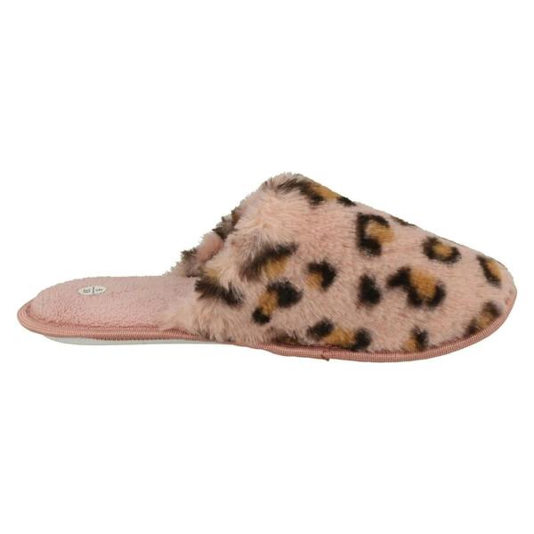 Spot On Ladies Spot On Leopard Detailed Mule Slippers X2114