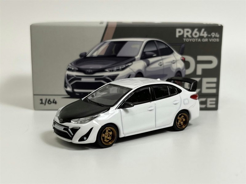 Pop Race Toyota GR Vios White 1:64 Scale PR640094