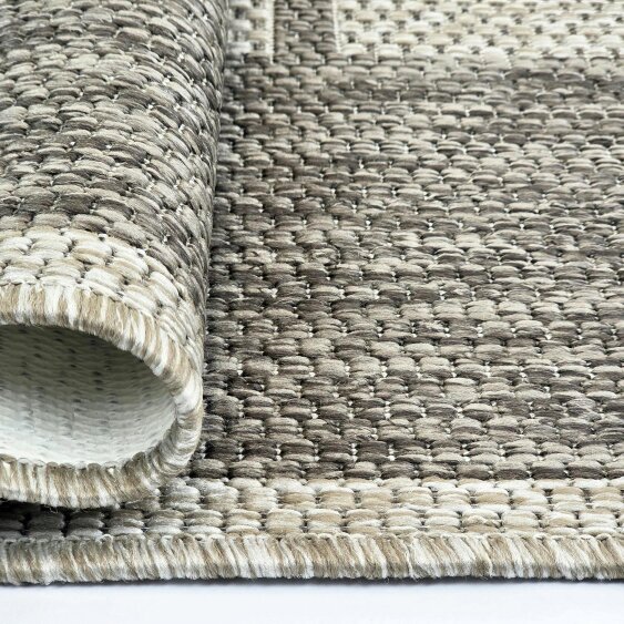 Viva Rugs Taupe Brown Beige Geometric Runner Rug Non-Slip Flat Weave Kitchen Hallway Carpet