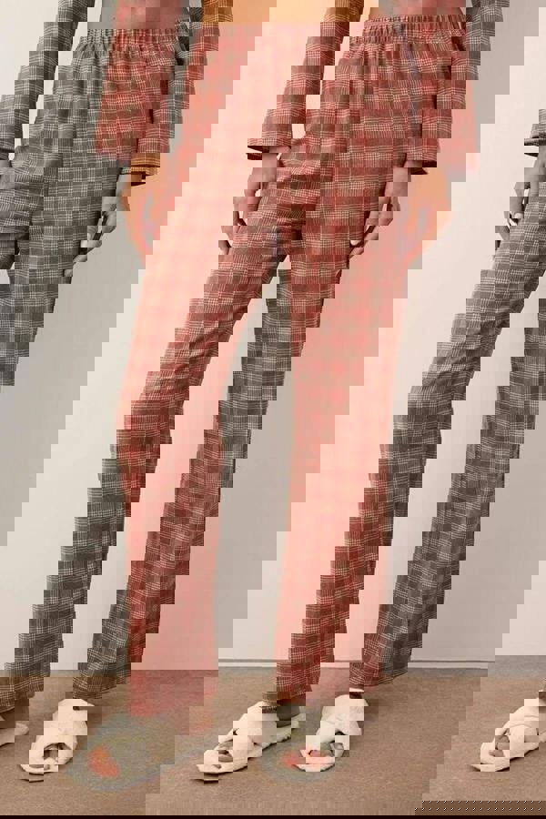 WOVCOR 2-Piece Cotton Winter Plaid Flannel Woven Pajama Set