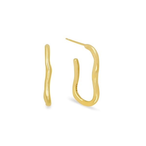 Gold Trip Ripple Hoop Earrings