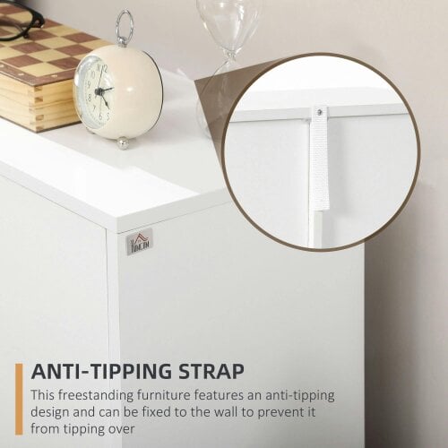 Wyld Haus Sopake White Freestanding Storage Cabinet With 4 Drawers And Lower Cupboard