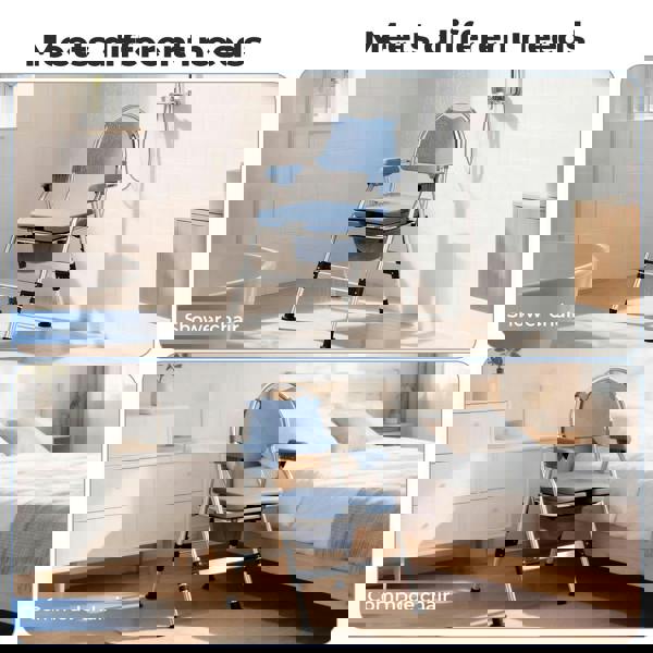 Levede Commode Chair for Bedroom Folding Adjustable Bedside Toilet Shower Chair