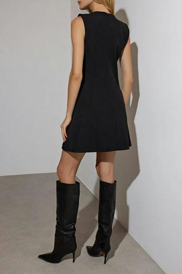 WOVCOR Mini Woven Dress with Accessory Details