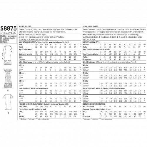 Simplicity Sewing Pattern 8875, Dresses for Women, H5 (6-8-10-12-14) - Intermediate