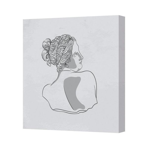 Benjamin Tate Design Contemporary Line Art Canvas Print Woman Back Silhouette On Wood Frame