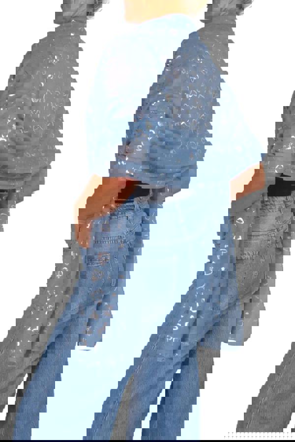 Paulo Due Silver Hearts Lightweight Cotton Scarf