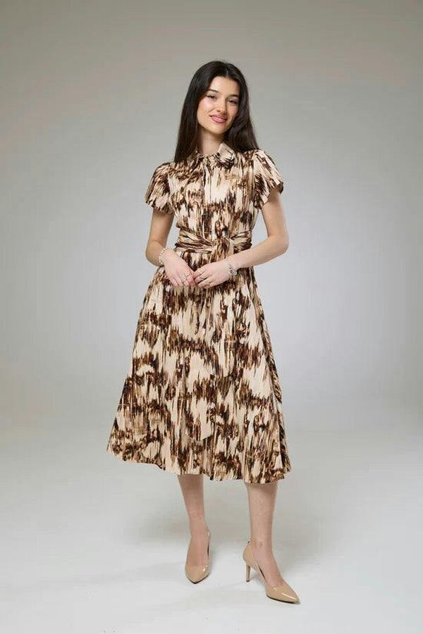 Lioness by TF Desert Safari Short Sleeve Shirt Dress
