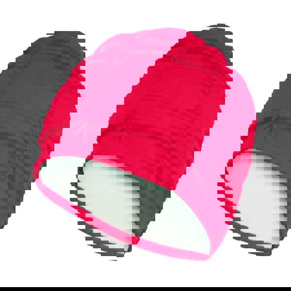 Fashy ruched fabric swim cap in red with white lining and textured design