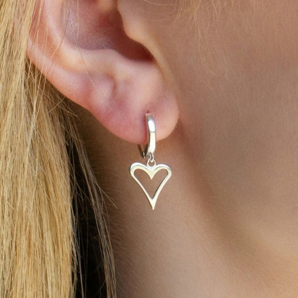 Mylee London Sterling Silver Open Heart Earrings