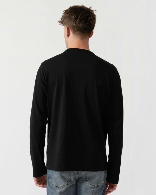 Belstaff Mens Long Sleeved Logo T-Shirt - Black back