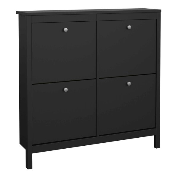 Wyld Haus Gossmere Matt Black Shoe Cabinet 4 Doors