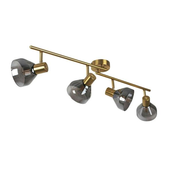 Pagazzi Lighting Fosco 4 Light Split Bar Brass Spot Ceiling Light