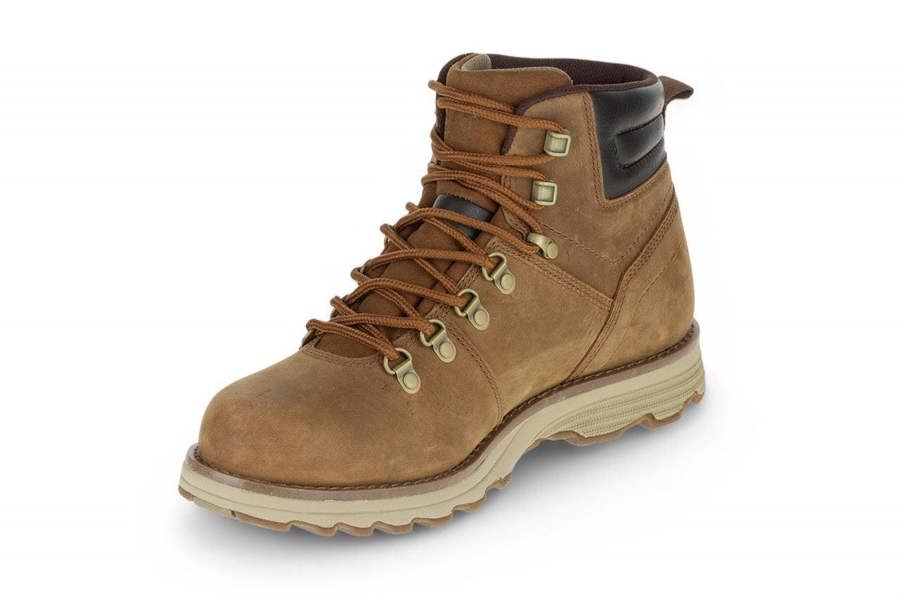 Caterpillar CAT (Caterpillar) Mens Sire Waterproof Brown Sugar Leather CAT Safety Work Boots