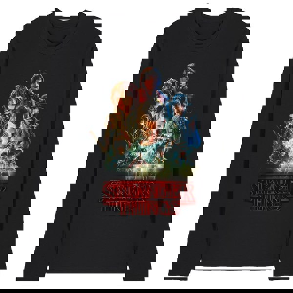 Stranger Things Unisex Adult Season 1 Poster Long-Sleeved T-Shirt - Black