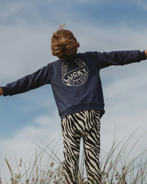 Blue Lucky Slogan Embroidered Jacket - image 1