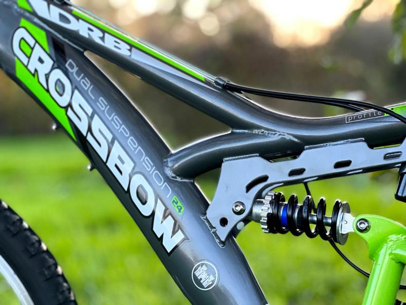 Dallingridge Crossbow Junior Full Suspension Mountain Bike, 24" Wheel - Graphite/Lime