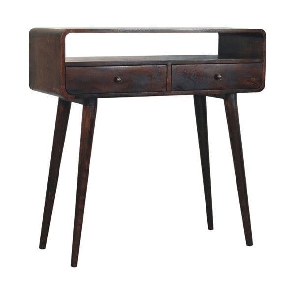 Artisan Furniture Curved Light Walnut Console Table