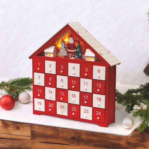 St Helens Light Up Wooden Advent Calender