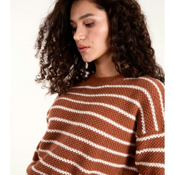 Blue Vanilla Textured Stripe Jumper