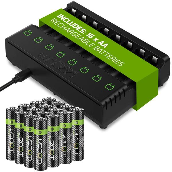 Venom Inc Venom Rechargeable Battery Charging Dock plus 16 x AA 2100mAh Batteries