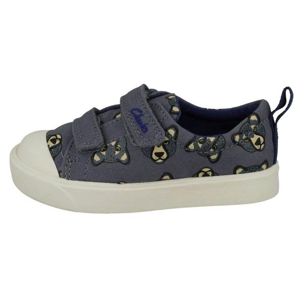 Clarks Childrens Clarks Pattern Detailed Light Weight Canvas Shoes City Bright